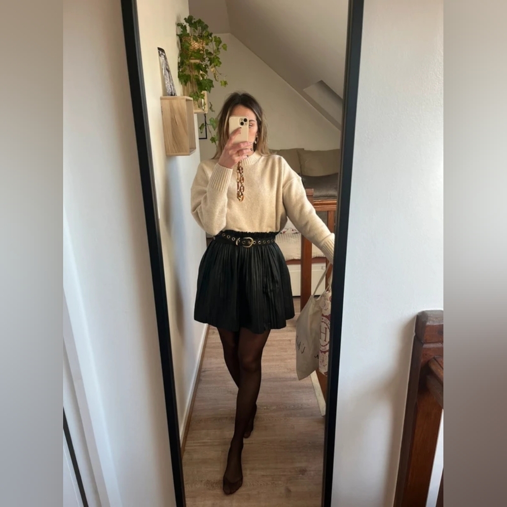 Zara Black Pleated Skirt, Size S